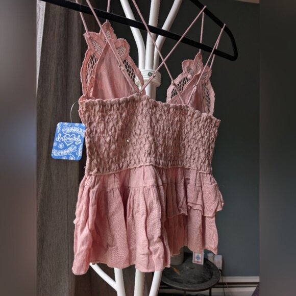 Free People Pink Ruffled Lace Camisole - Picture 3 of 4